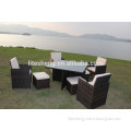 4 People rattan cube garden set dining table and chair poly rattan cube furniture